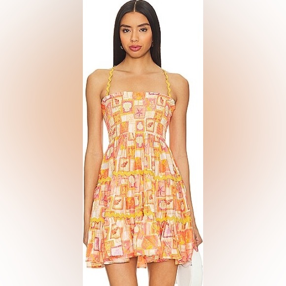 SILK SUNDRESS SEASHELL PATTERN - Picture 1 of 6